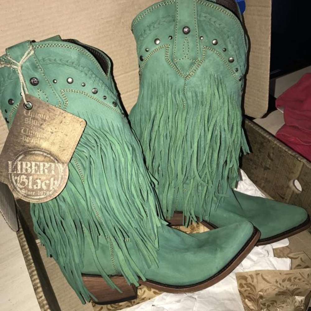 Liberty black fringe Vegas boots